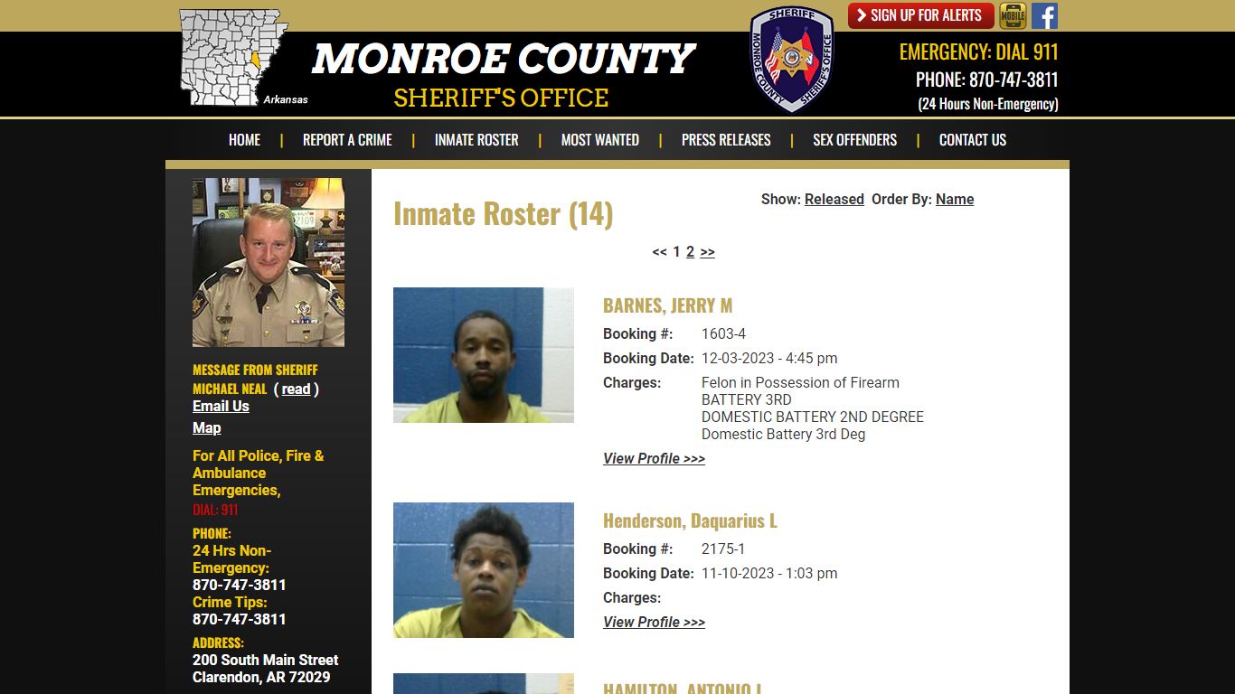 Inmate Roster - Current Inmates Booking Date Descending - Monroe County ...